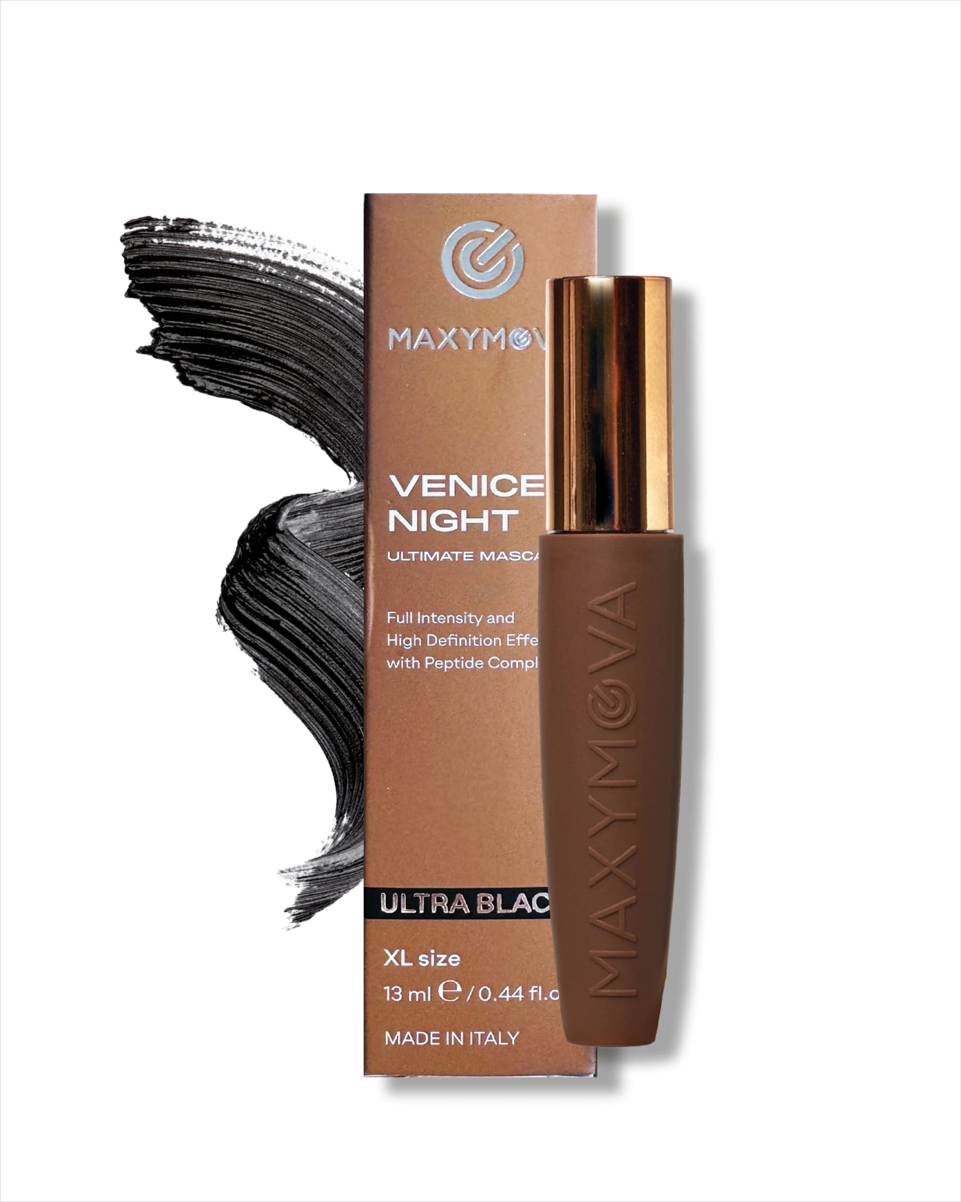 MAXYMOVA Venice Night Maskara | Kirpik Lifting Etkili Maskara – Belirginlik, Kıvrım ve Uzunluk İçin – Ultra Siyah XL 13 ml